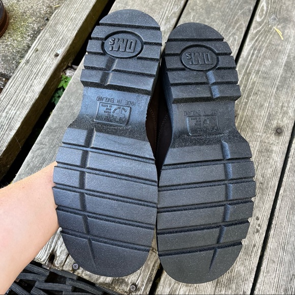 Doc Martens Burnt Oak Suede Leather Super Buck 4 Blind Eyelet Shoe Vintage Sz 12 - Picture 4 of 16